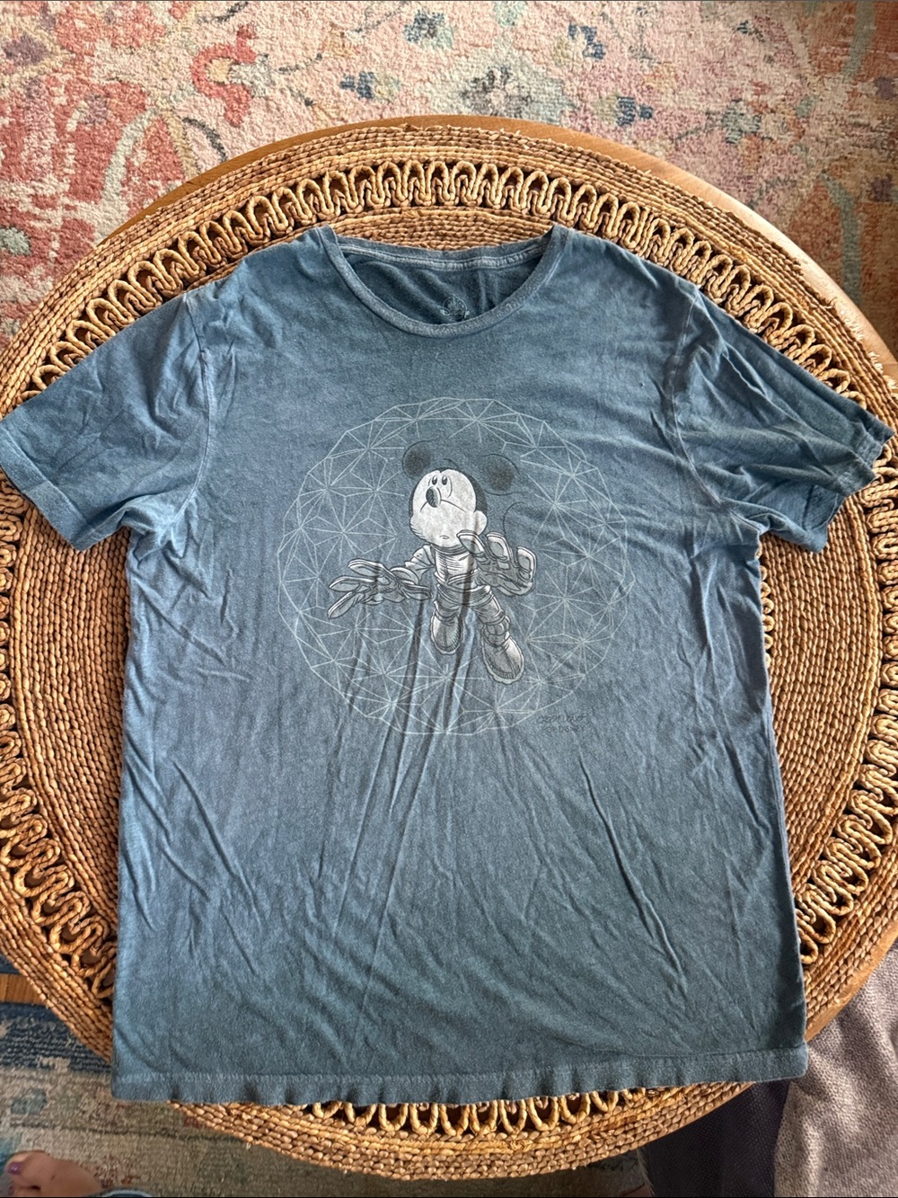 Disney Astronaut Mickey Men's Blue Graphic Short Sleeve Tee